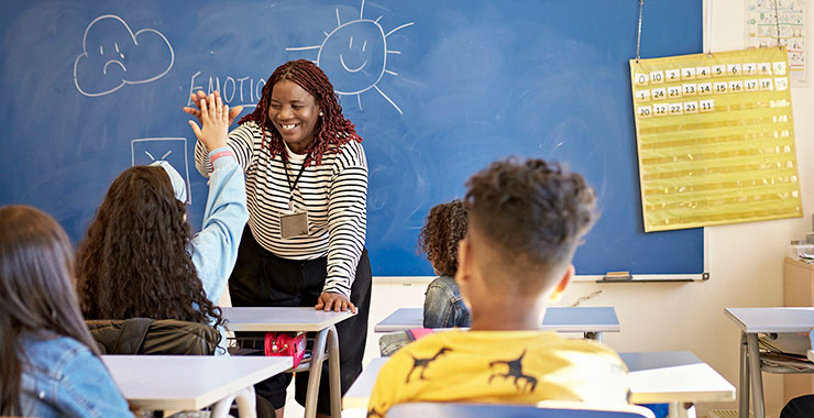 Teacher and students in classroom